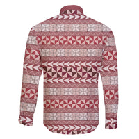 Pasifika Sataoa Pattern Simple Motif Family Matching Short Sleeve Bodycon Dress and Hawaiian Shirt Cherry LT9 - Polynesian Pride