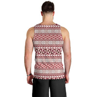 Pasifika Sataoa Pattern Simple Motif Men Tank Top Cherry LT9 - Polynesian Pride