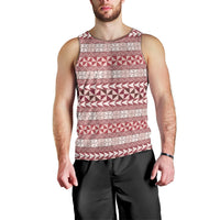 Pasifika Sataoa Pattern Simple Motif Men Tank Top Cherry LT9 - Polynesian Pride