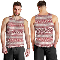 Pasifika Sataoa Pattern Simple Motif Men Tank Top Cherry LT9 - Polynesian Pride
