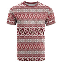 Pasifika Sataoa Pattern Simple Motif T Shirt Cherry LT9 Cherry - Polynesian Pride