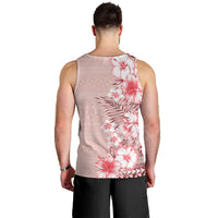 Pasifika Sataoa Pattern Plumeria Vintage Men Tank Top Cherry LT9 - Polynesian Pride
