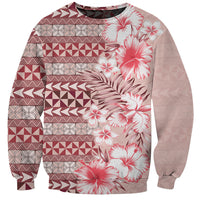 Pasifika Sataoa Pattern Plumeria Vintage Sweatshirt Cherry LT9 Unisex Cherry - Polynesian Pride