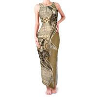 Vintage Hammerhead Shark Valentine Day Family Matching Tank Maxi Dress and Hawaiian Shirt Pasifika Sataoa Pattern - Beige Tan LT9 Mom's Dress Beige Tan - Polynesian Pride