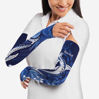 Personalized Hawaiian Maori Hammerhead Shark Arm Sleeves Polu Plumeria - Polynesian Pride