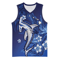 Personalized Hawaiian Maori Hammerhead Shark Basketball Jersey Polu Plumeria - Polynesian Pride