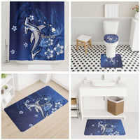 Personalized Hawaiian Maori Hammerhead Shark Bathroom Set Polu Plumeria - Polynesian Pride