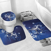 Personalized Hawaiian Maori Hammerhead Shark Bathroom Set Polu Plumeria - Polynesian Pride