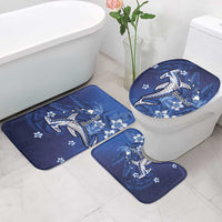 Personalized Hawaiian Maori Hammerhead Shark Bathroom Set Polu Plumeria - Polynesian Pride