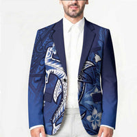 Personalized Hawaiian Maori Hammerhead Shark Blazer Polu Plumeria - Polynesian Pride