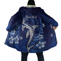 Personalized Hawaiian Maori Hammerhead Shark Cloak Polu Plumeria - Polynesian Pride