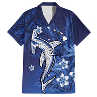 Personalized Hawaiian Maori Hammerhead Shark Hawaiian Shirt Polu Plumeria - Polynesian Pride