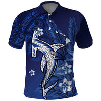 Personalized Hawaiian Maori Hammerhead Shark Polo Shirt Polu Plumeria - Polynesian Pride