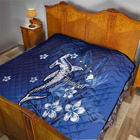 Personalized Hawaiian Maori Hammerhead Shark Quilt Polu Plumeria - Polynesian Pride