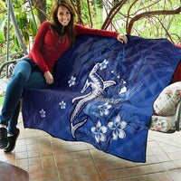 Personalized Hawaiian Maori Hammerhead Shark Quilt Polu Plumeria - Polynesian Pride