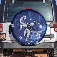 Personalized Hawaiian Maori Hammerhead Shark Spare Tire Cover Polu Plumeria - Polynesian Pride