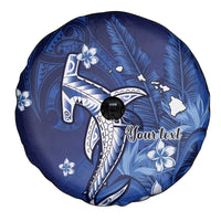 Personalized Hawaiian Maori Hammerhead Shark Spare Tire Cover Polu Plumeria - Polynesian Pride