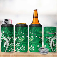 Personalized Hawaiian Maori Hammerhead Shark 4 in 1 Can Cooler Tumbler Omaomao Plumeria - Polynesian Pride