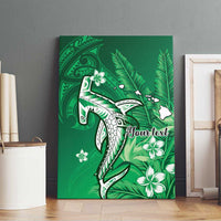 Personalized Hawaiian Maori Hammerhead Shark Canvas Wall Art Omaomao Plumeria - Polynesian Pride
