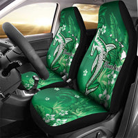 Personalized Hawaiian Maori Hammerhead Shark Car Seat Cover Omaomao Plumeria - Polynesian Pride