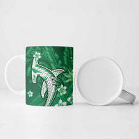 Personalized Hawaiian Maori Hammerhead Shark Ceramic Mug Omaomao Plumeria - Polynesian Pride