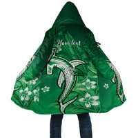Personalized Hawaiian Maori Hammerhead Shark Cloak Omaomao Plumeria - Polynesian Pride