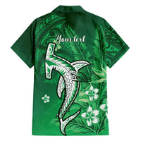 Personalized Hawaiian Maori Hammerhead Shark Family Matching Off The Shoulder Long Sleeve Dress and Hawaiian Shirt Omaomao Plumeria