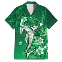 Personalized Hawaiian Maori Hammerhead Shark Family Matching Off Shoulder Short Dress and Hawaiian Shirt Omaomao Plumeria