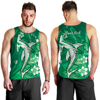 Personalized Hawaiian Maori Hammerhead Shark Men Tank Top Omaomao Plumeria - Polynesian Pride