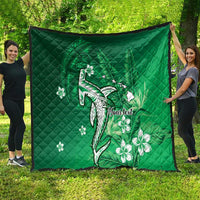 Personalized Hawaiian Maori Hammerhead Shark Quilt Omaomao Plumeria - Polynesian Pride