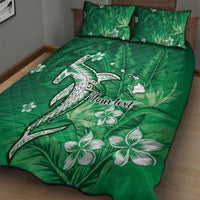 Personalized Hawaiian Maori Hammerhead Shark Quilt Bed Set Omaomao Plumeria - Polynesian Pride
