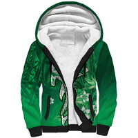 Personalized Hawaiian Maori Hammerhead Shark Sherpa Hoodie Omaomao Plumeria - Polynesian Pride