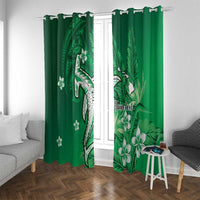 Personalized Hawaiian Maori Hammerhead Shark Window Curtain Omaomao Plumeria - Polynesian Pride