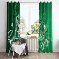 Personalized Hawaiian Maori Hammerhead Shark Window Curtain Omaomao Plumeria - Polynesian Pride