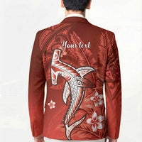 Personalized Hawaiian Maori Hammerhead Shark Blazer Ulaula Plumeria - Polynesian Pride