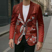 Personalized Hawaiian Maori Hammerhead Shark Blazer Ulaula Plumeria - Polynesian Pride