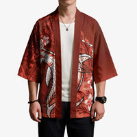 Personalized Hawaiian Maori Hammerhead Shark Kimono Ulaula Plumeria - Polynesian Pride