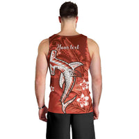 Personalized Hawaiian Maori Hammerhead Shark Men Tank Top Ulaula Plumeria - Polynesian Pride