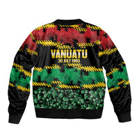 Vanuatu 46th Year Anniversary Bomber Jacket 30 July 1980 Hibiscus Seamless Pattern LT9 - Polynesian Pride