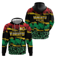 Vanuatu 46th Year Anniversary Hoodie 30 July 1980 Hibiscus Seamless Pattern
