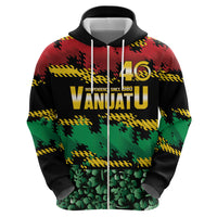 Vanuatu 46th Year Anniversary Hoodie 30 July 1980 Hibiscus Seamless Pattern