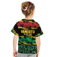 Vanuatu 46th Year Anniversary Kid T Shirt 30 July 1980 Hibiscus Seamless Pattern LT9 - Polynesian Pride