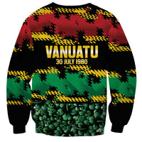 Vanuatu 46th Year Anniversary Sweatshirt 30 July 1980 Hibiscus Seamless Pattern LT9 - Polynesian Pride