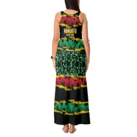 Vanuatu 46th Year Anniversary Tank Maxi Dress 30 July 1980 Hibiscus Seamless Pattern LT9 - Polynesian Pride