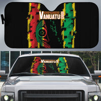 Vanuatu 46th Year Anniversary Auto Sun Shade Tamtam Slit Drums Long God Yumi Stanap LT9 Black - Polynesian Pride