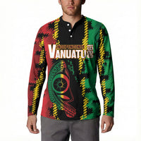 Vanuatu 46th Year Anniversary Button Sweatshirt Tamtam Slit Drums Long God Yumi Stanap LT9 - Polynesian Pride