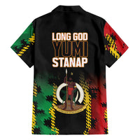 Vanuatu 46th Year Anniversary Family Matching Puletasi and Hawaiian Shirt Tamtam Slit Drums Long God Yumi Stanap LT9 - Polynesian Pride