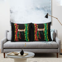 Vanuatu 46th Year Anniversary Pillow Cover Tamtam Slit Drums Long God Yumi Stanap LT9 - Polynesian Pride