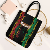 Vanuatu 46th Year Anniversary Tote Bag Tamtam Slit Drums Long God Yumi Stanap LT9 Black Strap One Size Black - Polynesian Pride