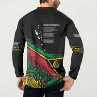 Vanuatu 46th Year Anniversary Button Sweatshirt Vintage Grunge Vanuatu Flag Heritage LT9 - Polynesian Pride